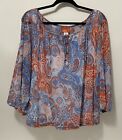 Hearts of Palm Womens Top 2 Pc Size XL 3/4 Sleeve Womens Blouse Tiny Gold Studs