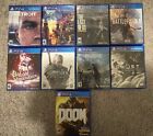 Sony PlayStation 4 PS4 Game Lot Of 9 Games Witcher Detroit Last Of Us Doom