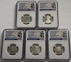 2023 S NGC PF69 CLAD PROOF AMERICAN WOMAN 5 COIN QUARTER SET EARLY RELEASES FLAG