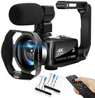New ListingVideo Camera Camcorder 4K WiFi 48MP Vlogging Camera for YouTube with Microphone