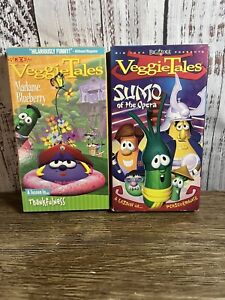 2 VeggieTales VHS Sumo of the Opera A Lesson in Persevereance Green Tape & other