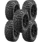 (QTY 5) 33x12.50R20LT Nitto Mud Grappler 114Q LRE Black Wall Tires