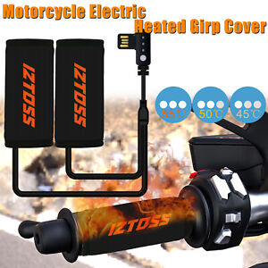Winter USB Heated Grips Handle bar Heater Warmer Removable for Snow Motorcycle