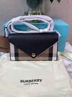 NWT Authentic Burberry Black House Check Derby Hannah Wallet Crossbody Bag