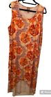 CHICO'S Size 3 Women's Floral Beachy Maxi Dress Sleeveless Ruffle Lined