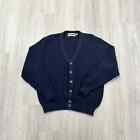 VINTAGE 90s Button Cardigan Sweater Size Large L Mens Blue 1990s