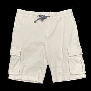 Brunello Cucinelli Men's Cargo Shorts Size 34 / 50 Drawstring Ivory Stretch $945