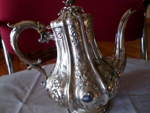 very antique, fully British hallmarked Elkington & co sterling silver coffee pot