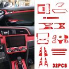 Sticker 32Pcs Red Interior Accessories  Fit For Honda 10th Civic 2016-2019P8 (For: 2017 Honda Civic EX Sedan 4-Door 2.0L)