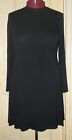 M&S Collection Size 20 Black Jersey Long Sleeve Knee Length Dress *vgc*