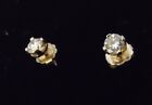 14k Yellow Gold Stud Earrings with Round cut Diamond Small  ESTATE FINDS