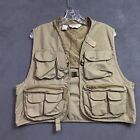 Orvis Fishing Vest Small Khaki Outdoor Fly Fish 44HX Cotton Polyester
