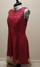 Davids Bridal Formal Red Lace Dress Size 14 Sleeveless Just Above Knee Length