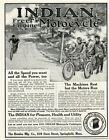 1911 Original Indian Motorcycle Ad. Free Engine- Machine Rests But Motor Runs