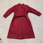 Vintage London Fog Button Up Trench Coat Red Women Size 14 Regular (Made In USA)