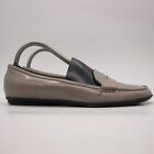 Prada Loafer Women's EU Size 39 Italy Gray Patent Leather Flat Loafer Slip On