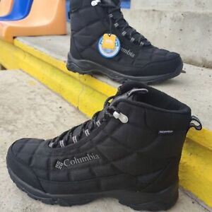 Columbia Men's Firecamp Wide Omni-Tech Waterproof Winter Boot Hiking Black Boots