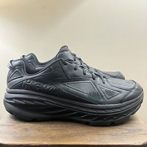 Hoka One One Mens Bondi LTR Leather BLK Black Running Shoes Sneaker Size 13 2E