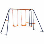Playground Metal Swing Set Outdoor Slide Kids Swing Set Seat Children Backyard