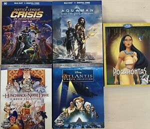 New ListingLot Of 5 Blu-Ray Slipcovers (DC, Aquaman, & Disney) + Pocahontas