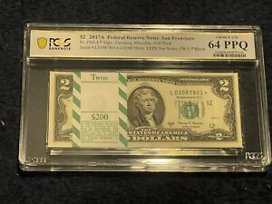 2017 $2 Federal Reserve **STAR** Note Full Pack PCGS Choice 64PPQ San Fran