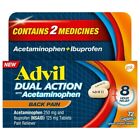 Advil Dual Action Back Pain Caplets Delivers 250mg Ibuprofen and 500mg 72 Count