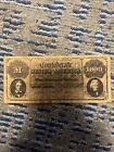1861 Confederate STATES OF AMERICA $1000 Currency Reproduction Civil War Bill