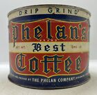 Old TX. Vintage Phelan’s Best Coffee Beaumont, Texas Advertising 1LB. Tin Can