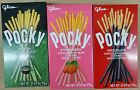 Glico Pocky Chocolate, Matcha, Strawberry Combo Biscuit Sticks (Pack of 3)