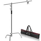10ft Light Stand C-Stand w/ 4ft Extension Boom Arm & 2 PCS Grip Head & Carry Bag