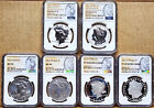 6 coin set 2023 morgan and peace silver dollars ngc ms pf rp 70 limited mintages