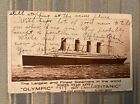 PRE-SINKING OLYMPIC TITANIC POSTCARD JUNE 22, 1912 1-CENT STAMP WHITE STAR LINE