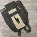Peruvian Alpaca & Wool Yarn Geometric Motif Backpack Bag with Llama Pocket