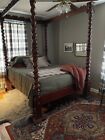 Early 1900’s antique queen bed frame, Wood, Hand Craved