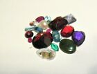GEMSTONE LOT OF 18 PIECES TAKEN OUT OF SCRAP GOLD RINGS ETC #256