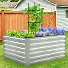 Quictent 4x3x2ft Planter Galvanized Steel Patio Raised Garden Bed Vegetables Box