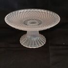 Vintage Pedestal Torte Plate Small Cake Stand Pink Glass