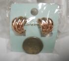 (LOT #09) WHOLESALE LOT OF 11 VINTAGE PAIR OF ROSE COLORED GOLD EARRINGS CLIPON