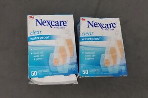 2pack Nexcare Waterproof Clear Bandages 360 Degree Seal Around Protection 50ct
