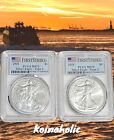 2021 American Silver Eagle Type 1 & Type 2 PCGS MS70, Brilliant UNCIRCULATED