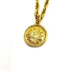 CHANEL Necklace Gold Medal On Coin