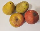 Vintage Lot Of 4  Italian Alabaster Marble Stone Fruit Apples Pears