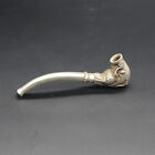 Chinese old Tibetan silver carved beast Smoking tools 6057