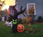Gemmy Halloween Airblown Inflatable 7ft Ghost Tree Pumpkin Haunted Decor Prop