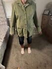 Terry Lewis Women’s Classic Luxuries Leather Coat Jacket Size 2X Army Green