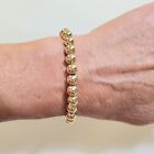 Stretch or Lobster 7mm 14k Solid Yellow or Rose Gold Bead Bracelet