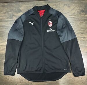 Puma AC Milan Jacket Mens XL Black Drycell Futbol Soccer Full Zip Warmup