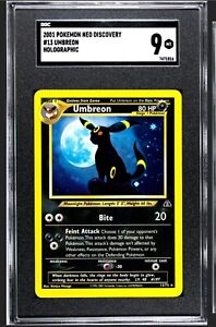 Umbreon 13/75 Neo Discovery SGC 9 MINT 2001 Holographic Holo Rare Pokémon Card