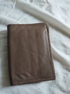 Dark tan Vintage Leather Trifold Wallet