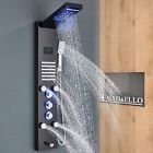 Stainless steel Shower Panel Tower System LED Rain Waterfall Shower Massage Jets